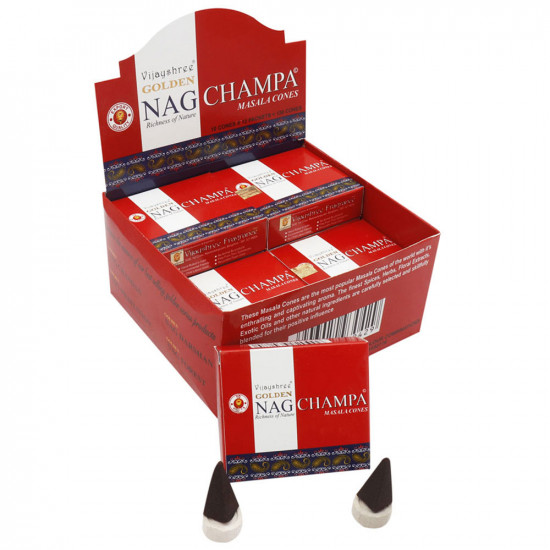 Golden Nag Champa Incense cones (Single Box)