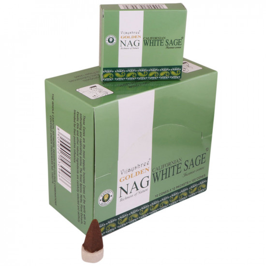 Golden Nag White Sage Incense cones (Single Pack)