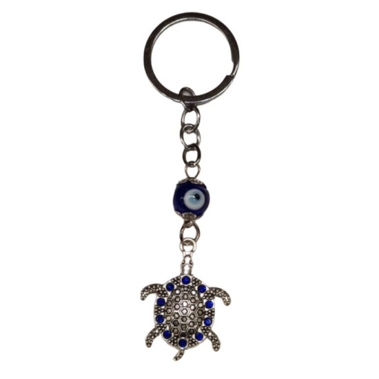 Turtle with Evil Eye Key Ring 