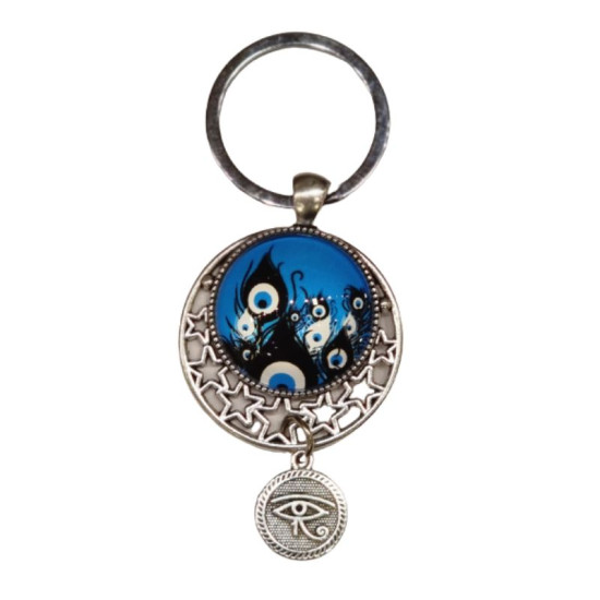 Full Moon and Sacred Eye with Evil Key Ring 