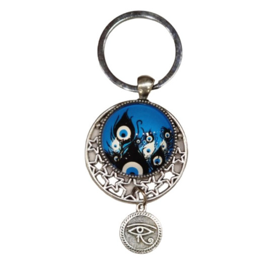 Full Moon and Sacred Eye with Evil Key Ring 