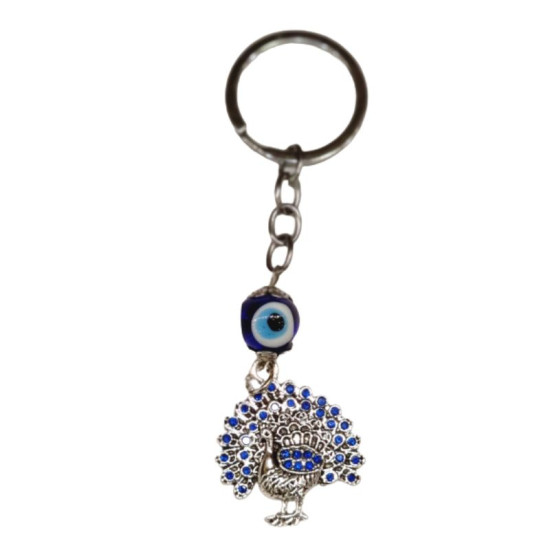 Peacock with Evil Eye Key Ring