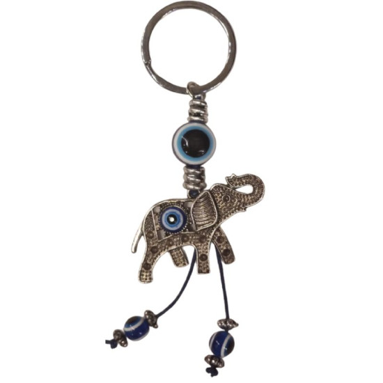 Elephant with Evil Eye Key Ring