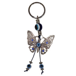 Butterfly with Evil Eye Key Ring 