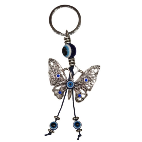 Butterfly with Evil Eye Key Ring 