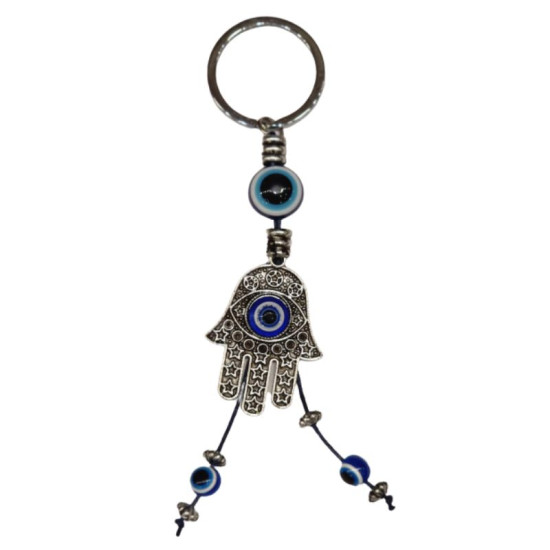 Hand of Hamsa with Evil Eye Key Ring 