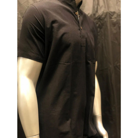 Mens Kurta Cotton/Rayon (Black)