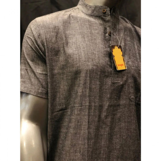 Mens Kurta Cotton/Rayon (Grey)