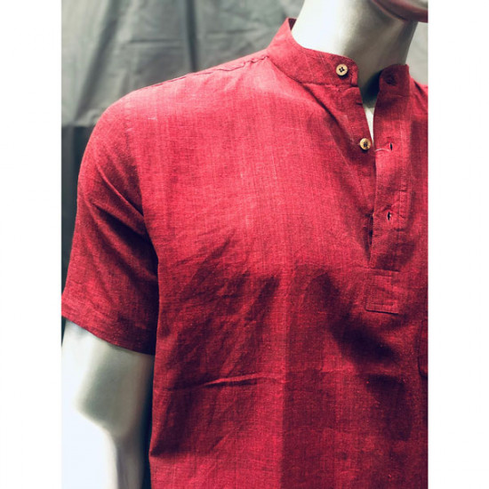 Mens Kurta Cotton/Rayon (Red)