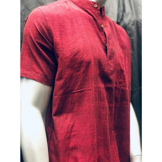 Mens Kurta Cotton/Rayon (Red)