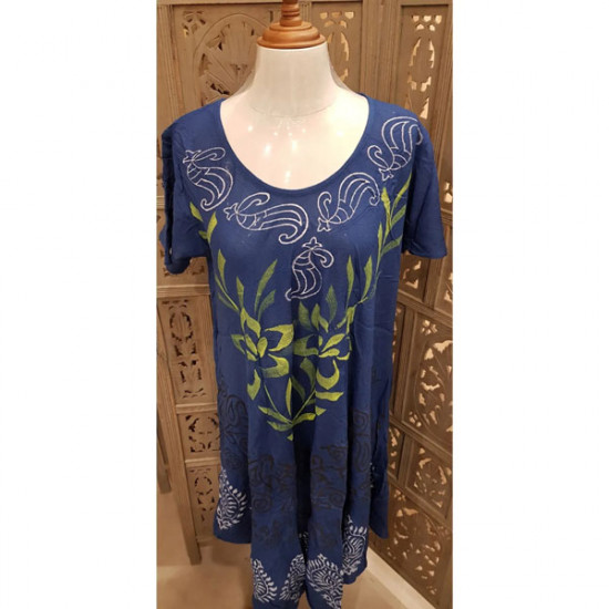 Free Size Dress (Blue) (with Short Sleeves)