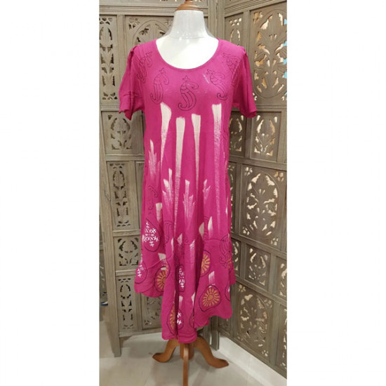 Free Size Dress (Pink) (with Short Sleeves)