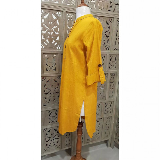 Khadi Long Top (Mustard)