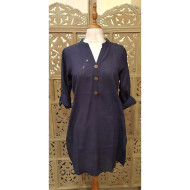 Khadi Long Top (Navy Blue)