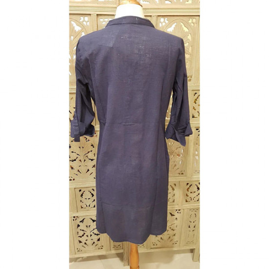 Khadi Long Top (Navy Blue)