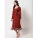 Burgundy Embroidded Long Dress