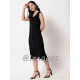 Midnight Black Embroidded Long Dress