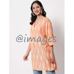 Orange Ikat V Top