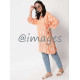 Orange Ikat V Top