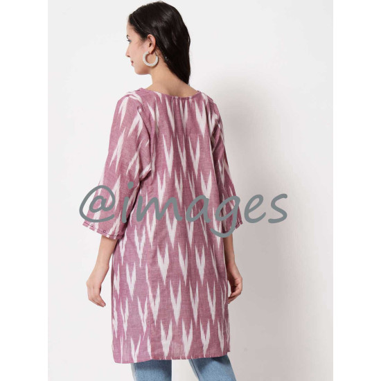 Mauve Ikat V Top 