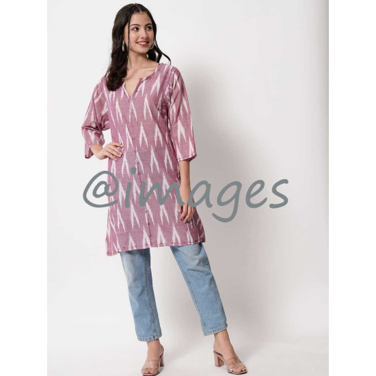 Mauve Ikat V Top 