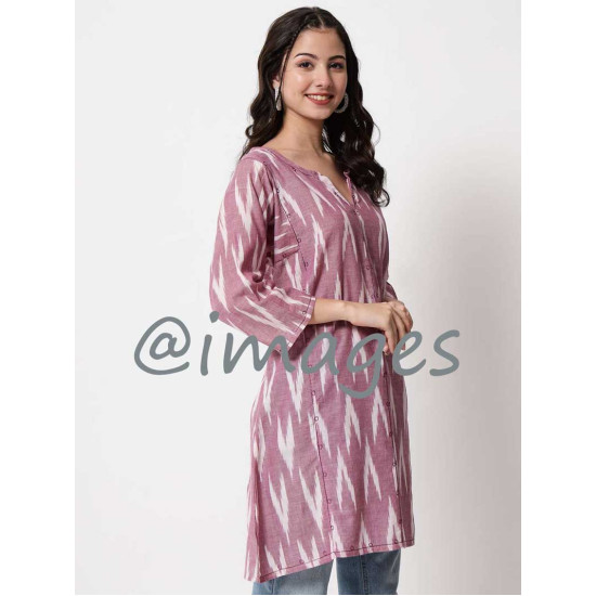 Mauve Ikat V Top 