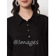 Black Collared 5 Button Top