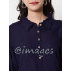 Berry Collared 5 Button Top