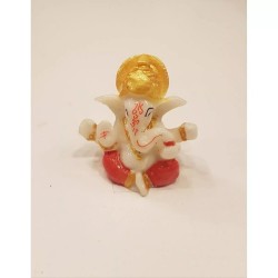 Ganesha Car Dashboard White/Red