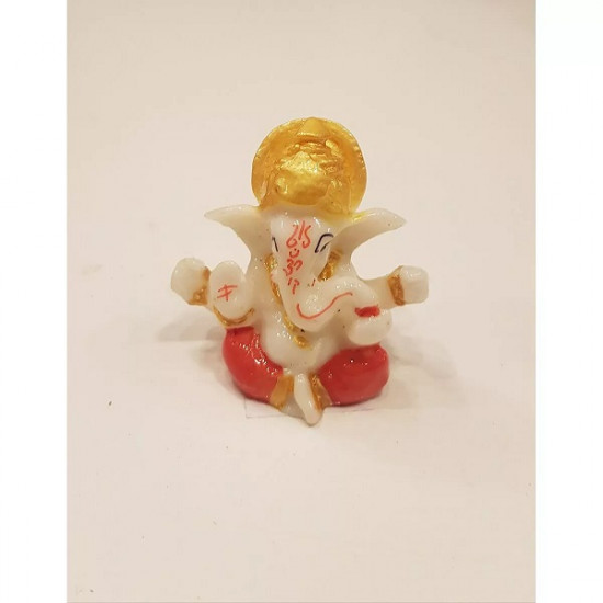 Ganesha Car Dashboard White/Red