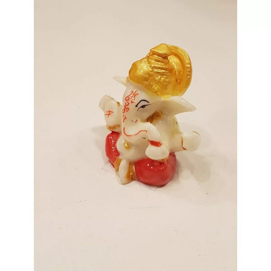 Ganesha Car Dashboard White/Red