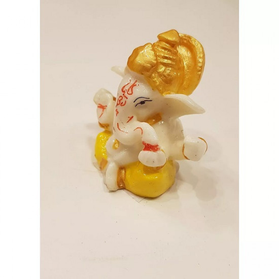 Ganesha Car Dashboard White/Yellow